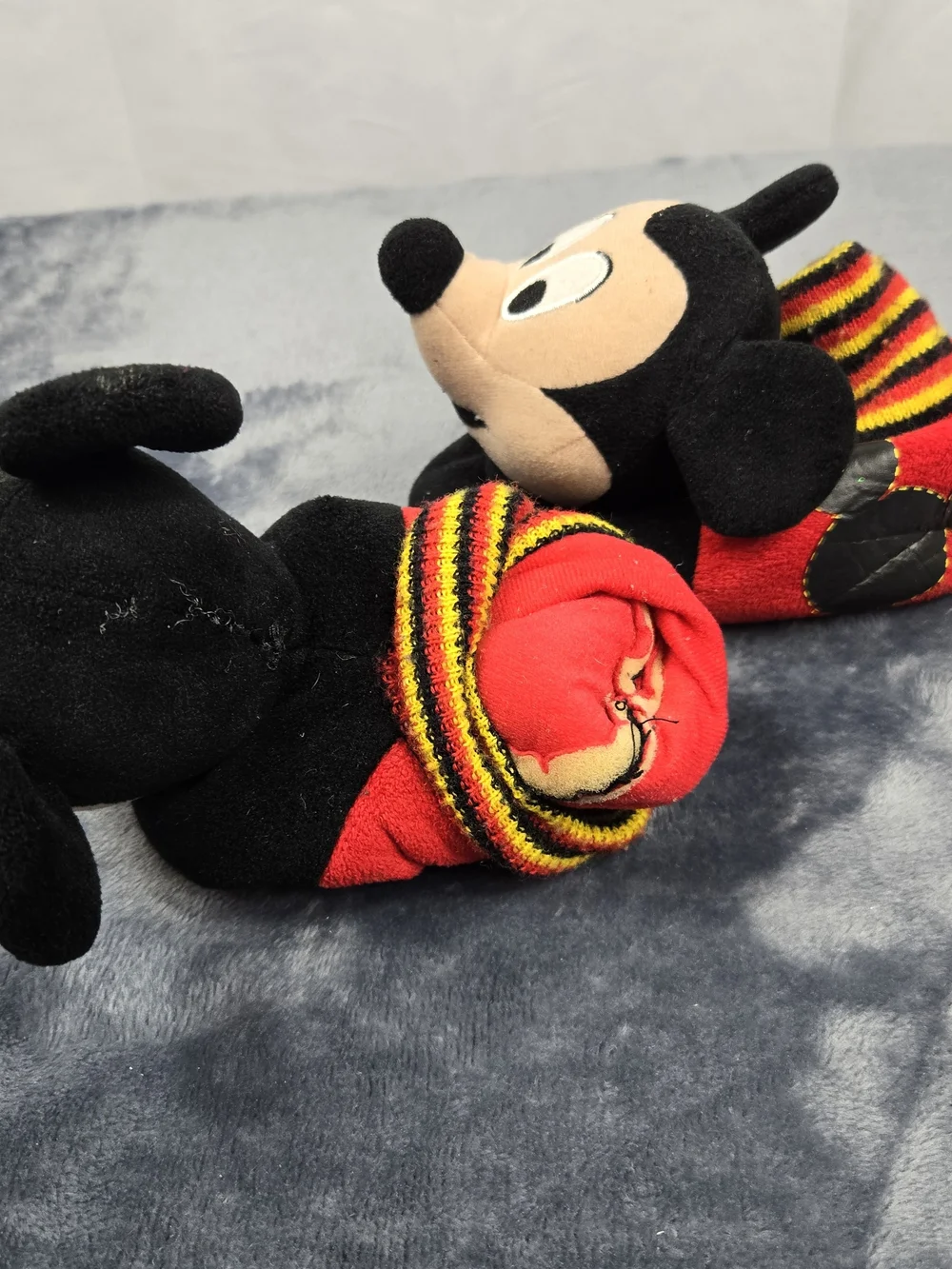 Disney Mickey Mouse Plush Slip-On Slippers in Black, Red & Yellow